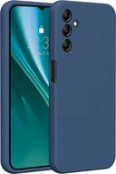 Etui i futerały do telefonów - Etteri Nakładka Etteri Silicone Case do Samsung Galaxy A14 ciemnoniebieska - miniaturka - grafika 1