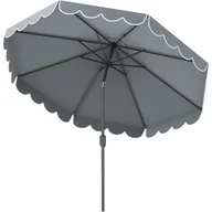 Parasole ogrodowe - 3M Parasol Ogrodowy, Duży Parasol Balkonowy z Regulacją Nachylenia 35°, 8 Żebrami, Korbką, Ochroną Przeciwsłoneczną, bez Podstawy (Szary) - miniaturka - grafika 1