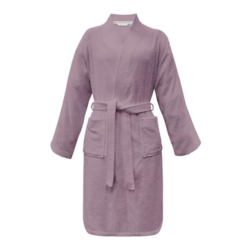 Herding Tom Tailor płaszcz kimonoba, rozmiar M, 100% bawełna, klasyczny szlafrok kąpielowy fioletowy (Cozy Mauve)