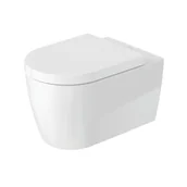 Miski WC - Duravit ME by Starck Zestaw Toaleta WC 57x37 cm bez kołnierza + deska wolnoopadająca biały alpin z powłoką WonderGliss 45290900A11 - miniaturka - grafika 1