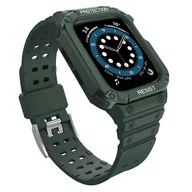 Etui i futerały do telefonów - Protect Strap Band opaska z etui do Watch 7 / 6 / 5 / 4 / 3 / 2 / SE (45 / 44 / 42mm) obudowa pancerny pokrowiec na zegarek zielony - miniaturka - grafika 1