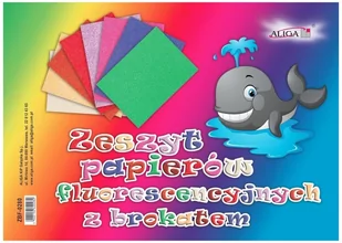 Zeszyt Papierów Kolorowych Fluorescencyjnych Z Brokatem B4 Zbf-0280, Aliga - Szkolne artykuły papiernicze - miniaturka - grafika 1