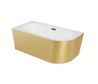 Wanny - Wanna narożna lewa Besco Avita A-line 170x75 cm złoty syfon klik-klak czarny z przelewem slim WAA-170ALZC - miniaturka - grafika 1