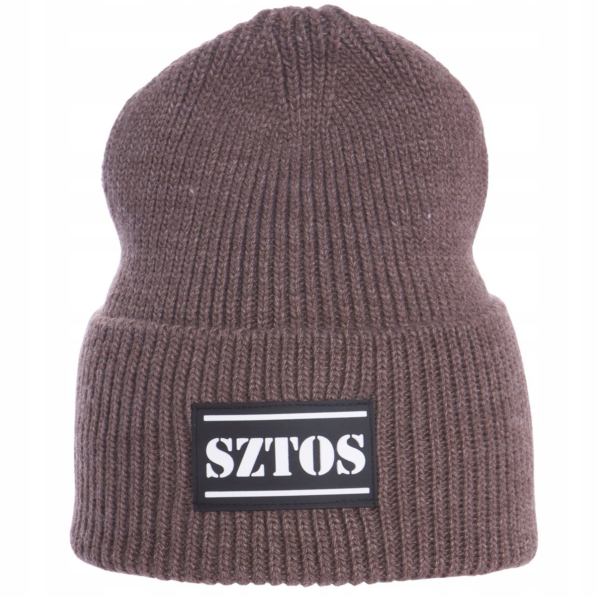 Czapka Zimowa Sztos Damska Beanie Smerfetka Brąz Brązowa Brązowy Kolor