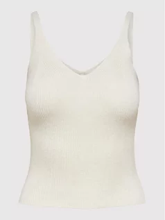 Koszulki i topy damskie - Only Top Lina 15207059 Biały Slim Fit - grafika 1