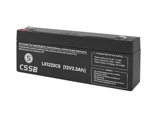 CSSB Akumulator żelowy CSSB 12V 2.3Ah  LX1223CS - Baterie do zasilaczy awaryjnych UPS - miniaturka - grafika 1