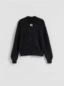 Swetry damskie - Reserved - Sweter z alpaką - czarny - miniaturka - grafika 1