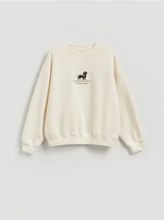 Reserved - Bluza z ozdobnym haftem - kremowy - Bluzy damskie - miniaturka - grafika 1
