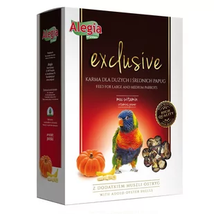 Alegia Exclusive karma dla dużych i średnich papug EXCLUSIVE PAPUGA 700G - Karma dla ptaków - miniaturka - grafika 1