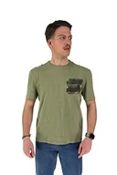 Koszulki męskie - Blauer Męski t-shirt z krótkim rękawem, 732 zielone len, 46, 732 zielone lody, 50 - miniaturka - grafika 1