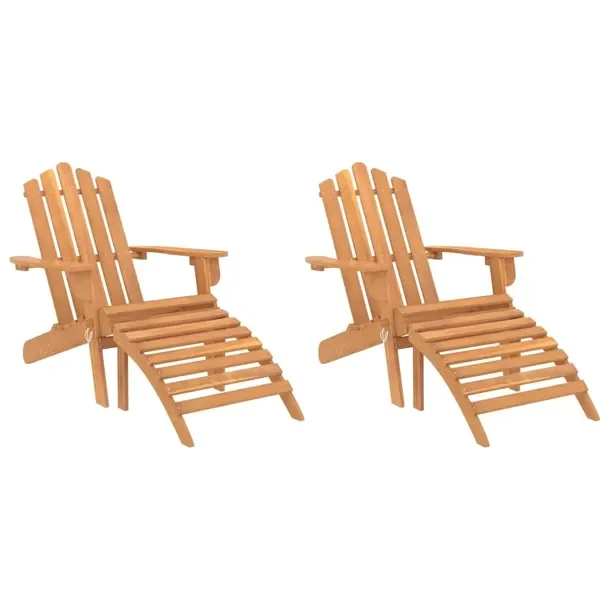Składane Krzesła Ogrodowe Adirondack z Podnóżkami, Drewno Akacjowe 75x8