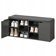 Szafki na buty - Szafka Półka na buty szara z siedziskiem materacem Drzwiczki 103xh48cm loft - miniaturka - grafika 1