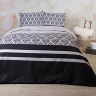 Pościel - Darymex Pościel flanelowa 140x200 Ornamenty szara czarna z jedną poszewką 31494/1 Flanela 3 - miniaturka - grafika 1