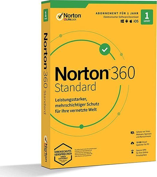 Norton 360 Standard - 10 GB Cloud-Speicher - 1 Device, 1 Year - Box 21405648
