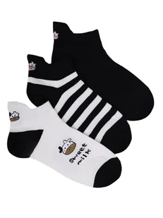 Skarpety stopki biało-czarne z krówką na zapiętce 3PAK 36-41 YOCLUB - YoClub - Skarpetki dla dzieci Skarpety stopki biało-czarne z krówką na zapiętce 3PAK 36-41 YOCLUB - YoClub - Skarpetki dla dzieci - miniaturka - grafika 1