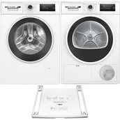 Zestawy AGD - Zestaw AGD Bosch Serie 4 Pralka WAN2405GPL 8kg + Suszarka WTH8627GPL 8kg + Łącznik WTZ11400 - miniaturka - grafika 1