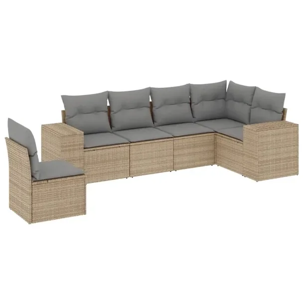 Modułowy zestaw wypoczynkowy z rattanu PE beżowy 62 x 62 x 69 cm