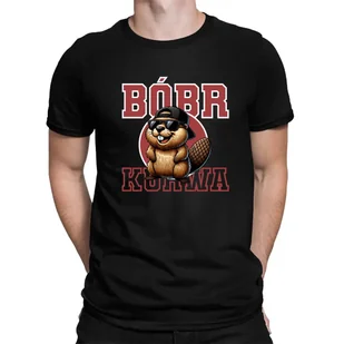Bóbr! - śmieszna męska koszulka na prezent viral z bobrem - Koszulki męskie - miniaturka - grafika 1