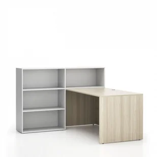 B2B Partner Zestaw mebli biurowych single SEGMENT, 3 półki, lewy, dąb naturalny / biały 611690 - Zestawy mebli biurowych - miniaturka - grafika 1