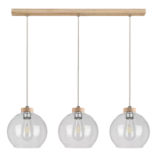 Britop Loftowa LAMPA wisząca LAGUNA 18710374 szklana OPRAWA kule ZWIS balls przezroczyste drewno - Lampy sufitowe - miniaturka - grafika 1