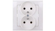 Gniazdka elektryczne - LEDart podwójne z uziemieniem ecru monolit GP-2YZ/00 Impresja Ospel - miniaturka - grafika 1