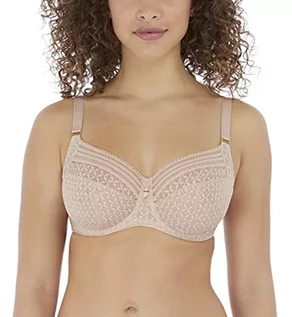 Biustonosze - Freya Damski biustonosz Viva Lace Underwire Side Support Bra z pełnym zakryciem, Lace Natural Beige, 28DD - grafika 1