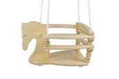 Leżaczki i huśtawki - Huśtawka drewniana KONIK bukowa SZCZEBELKOWA  dla dzieci - miniaturka - grafika 1