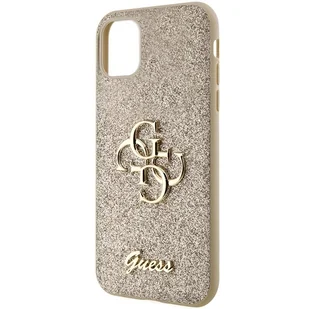 Guess GUHCN61HG4SGD iPhone 11 / Xr 6.1" złoty/gold hardcase Glitter Script Big 4G - Etui i futerały do telefonów - miniaturka - grafika 6
