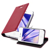 Etui i futerały do telefonów - Etui ochronne Cadorabo do Apple iPhone 4 / 4S w kolorze czerwonym etui na telefon komórkowy z magnetycznym zamknięciem - miniaturka - grafika 1