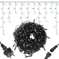 Oświetlenie świąteczne - Kurtyna świetlna 500 led girlanda, lampki sople zimny biały + zimny biały flash 513W - miniaturka - grafika 1