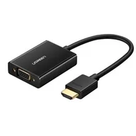 Adaptery i przejściówki - UGREEN Ugreen konwerter cyfrowego sygnału HDMI na sygnał analogowy VGA, do komputerów PC, laptopów, urządzeń Chromebook,  Raspberry Pi, Macbook, Apple TV, obsługa rozdzielczości 1080p, kolor: czarny 40248 - miniaturka - grafika 1