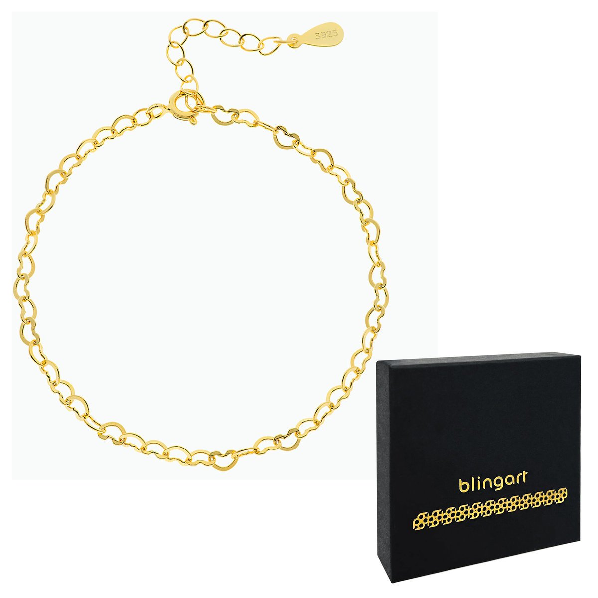 Bransoletka srebrna 925 pozłacana damska SERDUSZKA