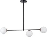 Lampy sufitowe - Sigma czarna lampa sufitowa na 3 żarówki 33190 GAMA żyrandol do sypialni z białymi kloszami 33190 - miniaturka - grafika 1