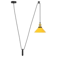 Lampy ogrodowe - vidaXL Lampa wisząca z regulacją wysokości E27 połysk żółty - miniaturka - grafika 1