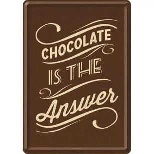 Art Nostalgic 10247 Word Up Chocolate IS The Answer, pocztówka blaszana, 10 x 14 cm 10247 - Dekoracje domu - miniaturka - grafika 1