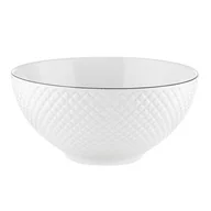 Miski i półmiski - Salaterka Tiffany Platinium czarna obwódka 15 cm biały - miniaturka - grafika 1