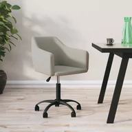 Fotele i krzesła biurowe - shumee shumee Obrotowe krzesło biurowe jasnoszare tapicerowane aksamitem - miniaturka - grafika 1