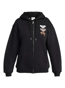 Roxy Top SURF STOKED ZIPPED BRUSHED Damski Czarny L - Koszulki i topy damskie - miniaturka - grafika 1