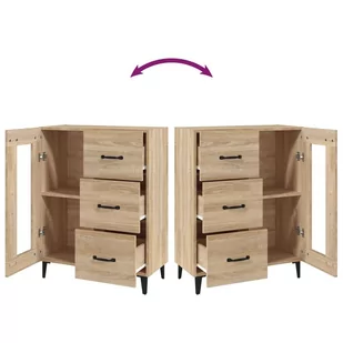 Lumarko Szafka, dąb sonoma, 69,5x34x90 cm, materiał drewnopochodny - Szafki do salonu - miniaturka - grafika 10