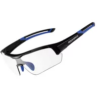 Okulary sportowe - Rockbros 10111 okulary rowerowe / sportowe z fotochromem czarno niebieskie - miniaturka - grafika 1