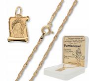 Biżuteria dla dzieci - ﻿Złoty medalik 333 łańcuszek gratis grawer Chrzest - miniaturka - grafika 1