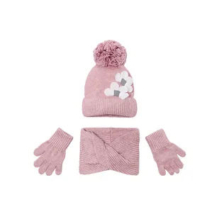 Komplet czapka, komin i rękawiczki Mayoral 10071 Różowy - Czapki dla dzieci - miniaturka - grafika 1