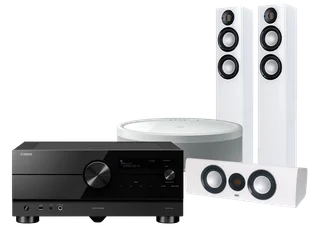Kino domowe Yamaha RX-A6A (czarny) + Carina FS247 (biały) + CC 241 (biały) + MusicCast 50 (biały) - Kino domowe - miniaturka - grafika 1