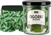Majtki męskie - Soxo Męskie Bokserki Ogórki w słoiku idealny zabawny prezent dla Niego M - miniaturka - grafika 1