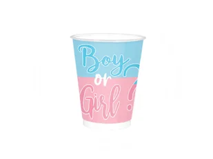 Kubeczki Boy or Girl? na Baby Shower - 250 ml - 8 szt. - Dekoracje i nakrycia stołu na imprezę - miniaturka - grafika 1