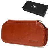 Etui na dokumenty i karty - Brązowy piórnik Skórzany etui na pióro Beltimore J05 brązowy, beżowy - miniaturka - grafika 1