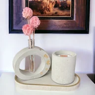 Dekoracje domu - Zestaw dekoracyjny Piękne wnętrze ze złotem - miniaturka - grafika 1