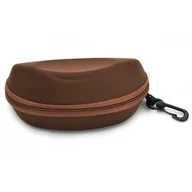 Akcesoria do okularów - Etui futerał na okulary Brązowe z karabińczykiem - miniaturka - grafika 1