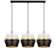 Lampy sufitowe - Żyrandol na lince PARIS 3xE27/60W/230V biały/czarny/złoty - miniaturka - grafika 1