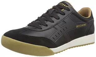 Skechers Męskie trampki 237350 BLK, czarne skórzane/czarne wykończenie, 5,5 UK - Trampki męskie - miniaturka - grafika 1